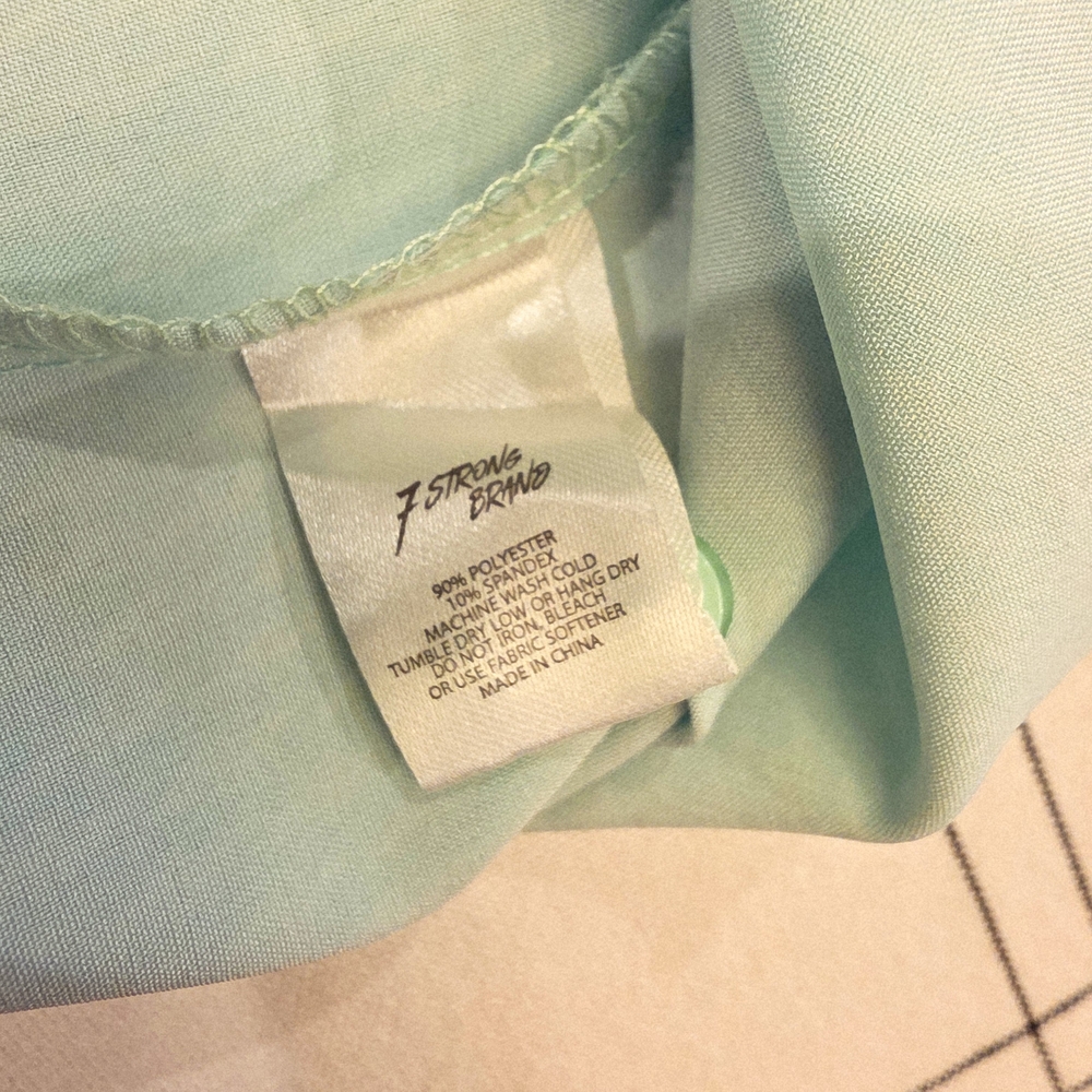 Mint Green Casual Button Down Shirt - Picture 4 of 6